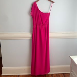 Gianni Bini Hot Pink Floor Length One Shoulder Gown